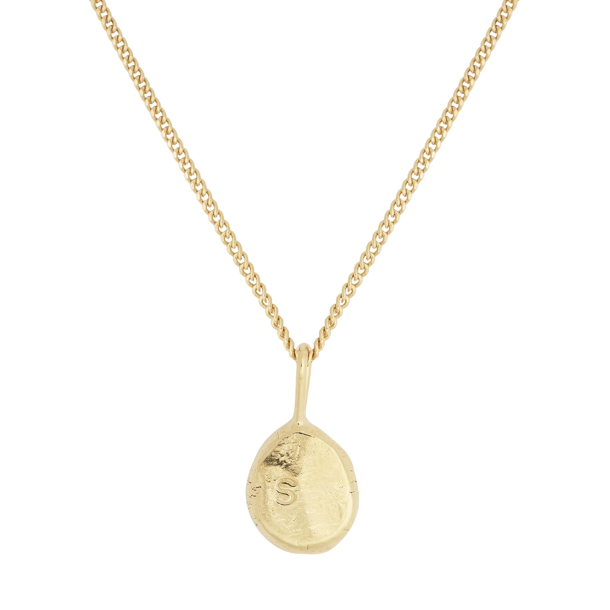 Tiny Coin Initial Birthstone Necklace - The Vintage Pearl